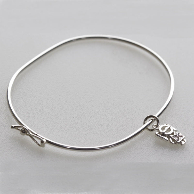 Pulseira Bracelete Rígido Prata 925 - Pingente Menina