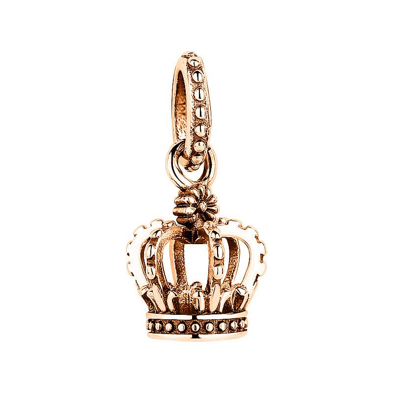 Berloque Coroa Prata 925 Dourada 18k - Exclusivo