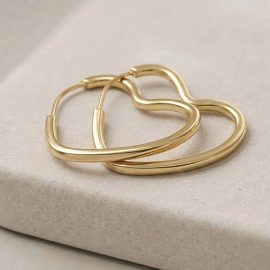 Argola Brinco Coração 2cm Prata 925 Dourada 18k Dourado