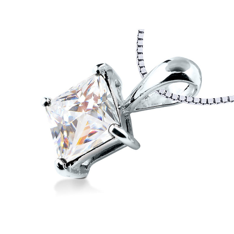 Colar Carré Prata 925 Zirconia