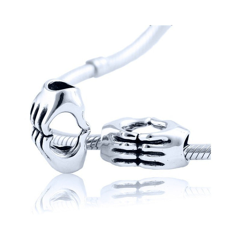 Charm Berloque Coração Com As Mãos Prata 925 - Exclusivo