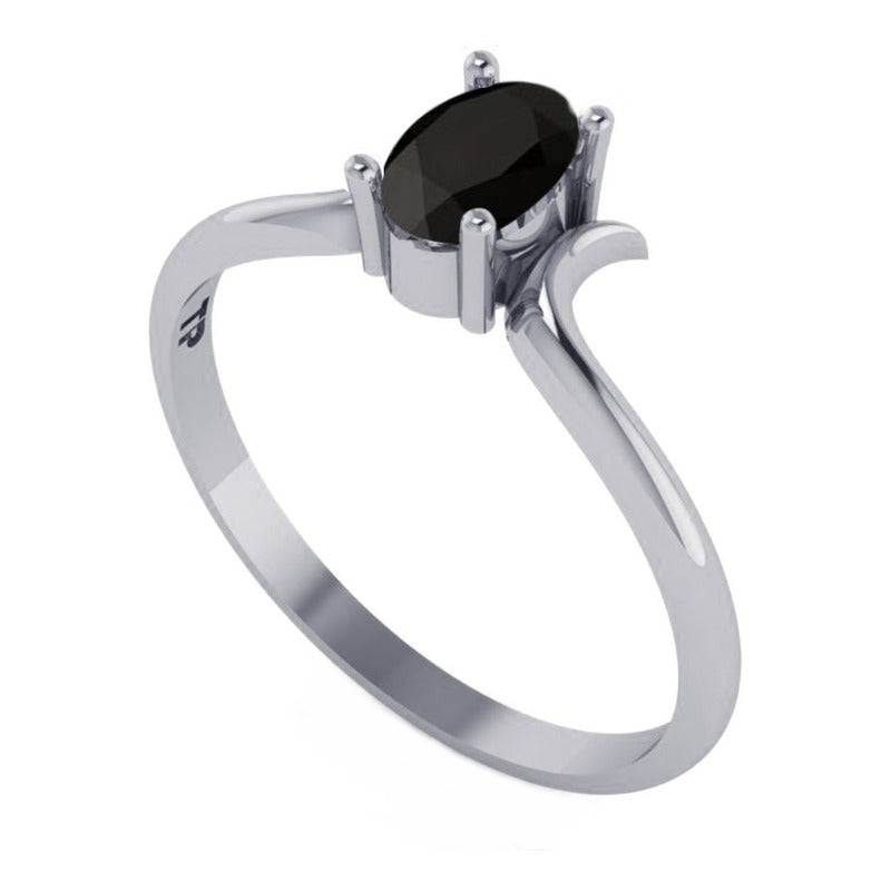 Anel Roma Black Onix Natural De Pura Prata 925 - Exclusivo