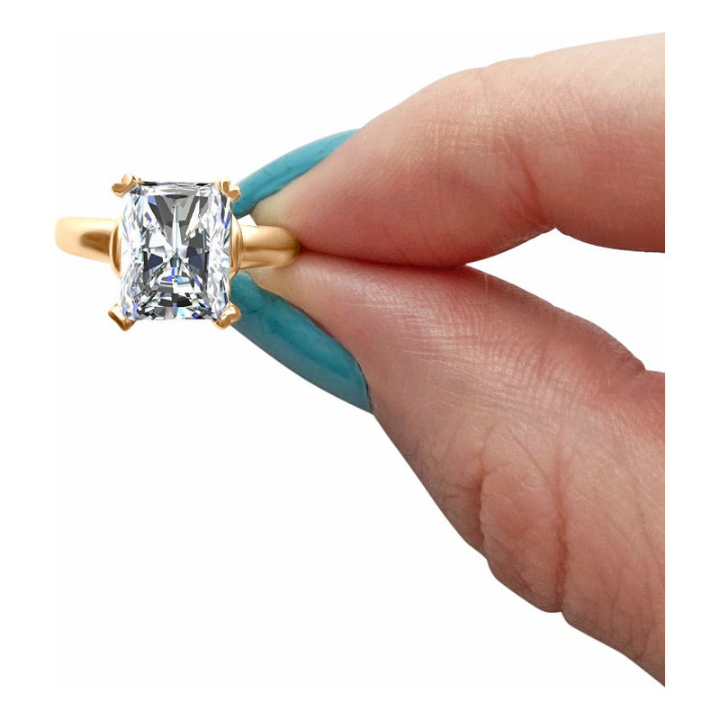 Anel Vintage Zircônia Prata 925 Dourada Ouro 18k- Feminino