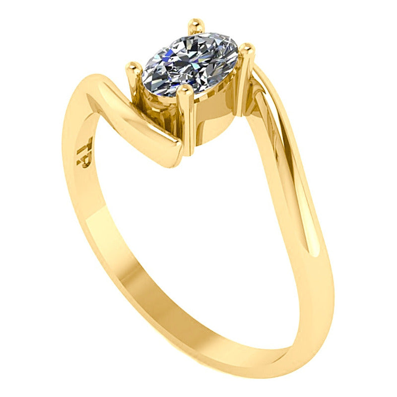 Anel Miami Prata 925 Dourada Ouro 18k - Zircônia