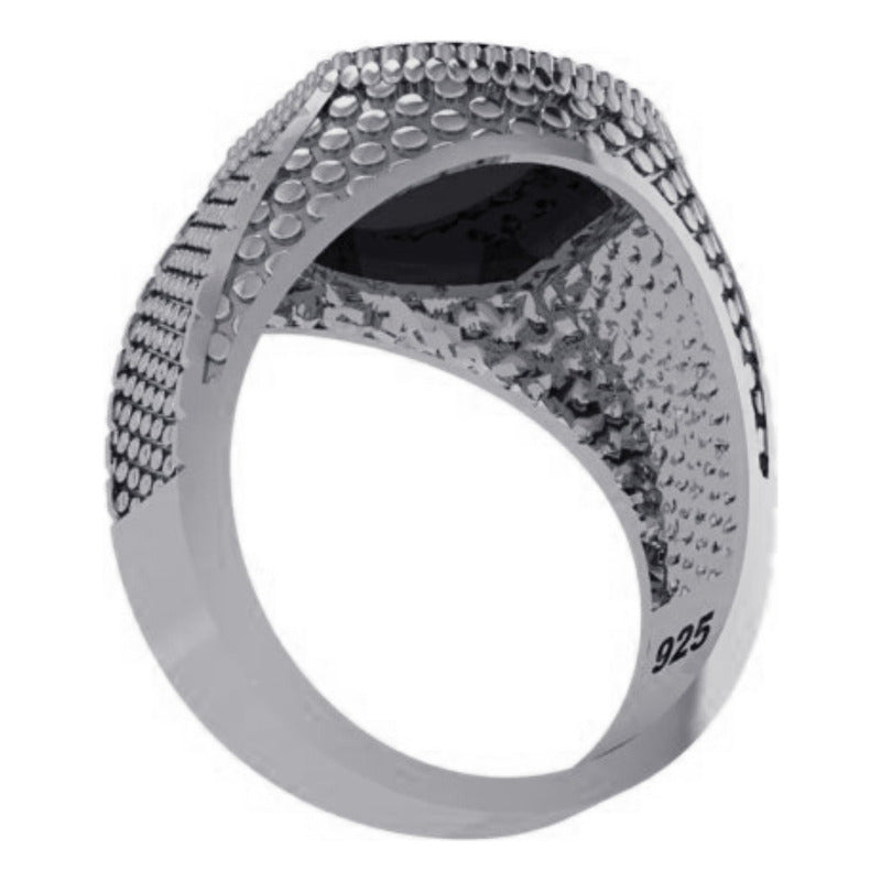 Anel Masculino De Prata 925 Black Onix - Exclusivo