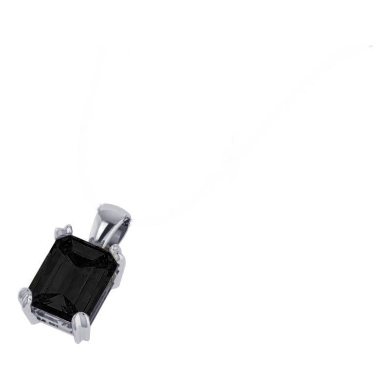 925 Silver Rectangular Black Onyx Unisex Pendant - Exclusive
