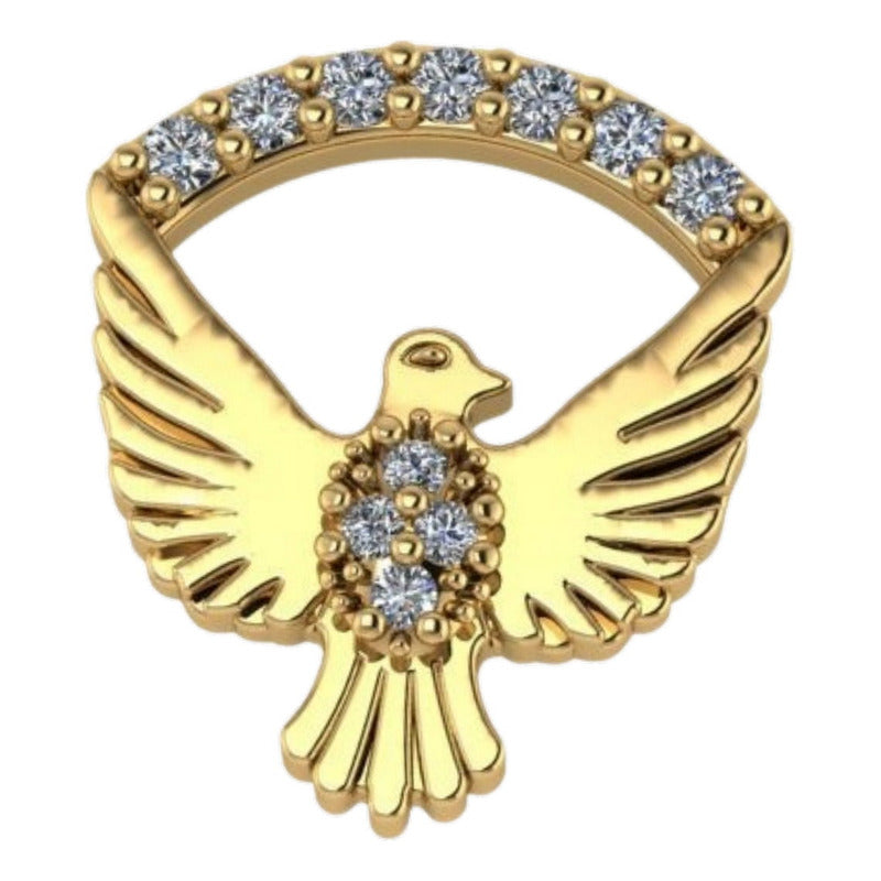 Colar Zircônia Prata 925 Dourada 18k Espirito Santo