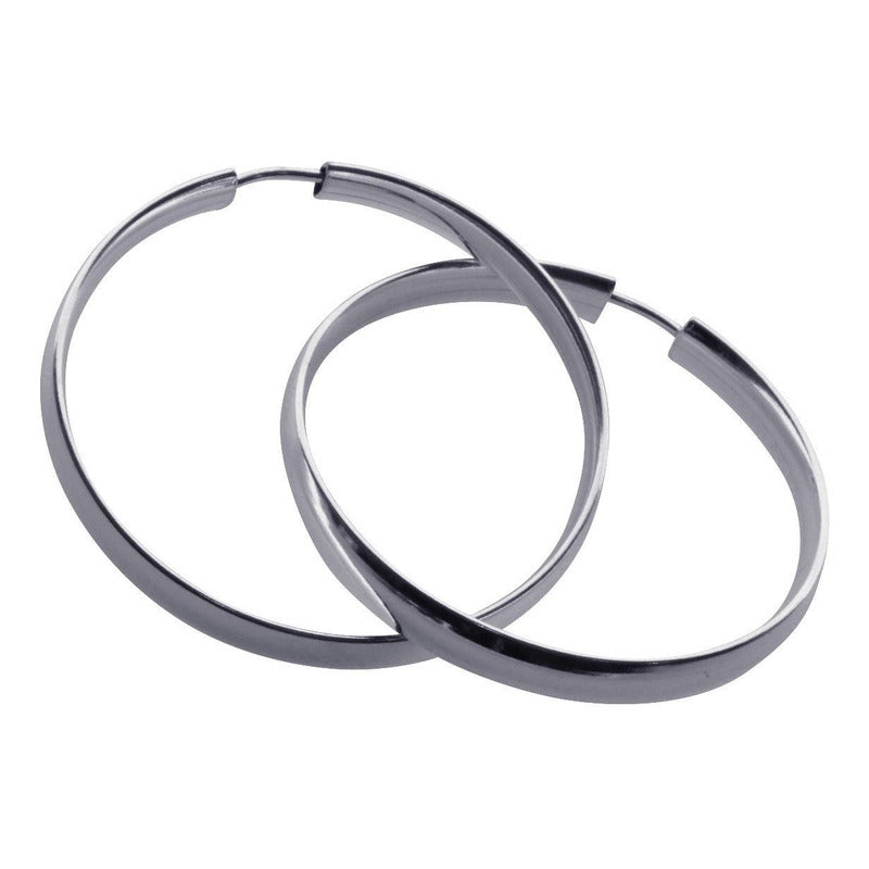 Argola Brinco Pura Prata 925 - 3,5cm - Tubo Largo