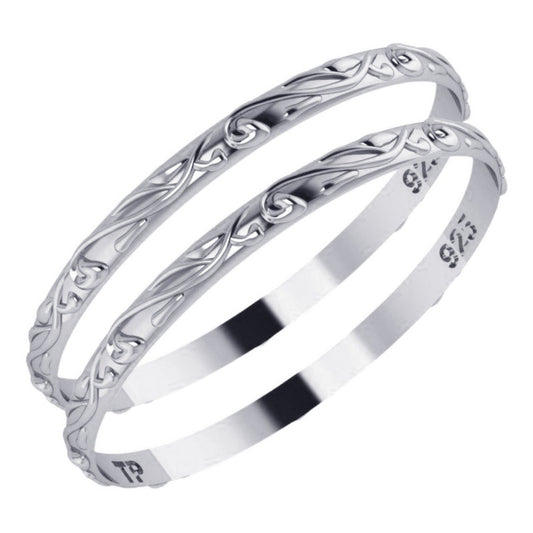 2 Anéis Fio Arabesco Pura Prata 925 Aliancinha- Melhor Valor