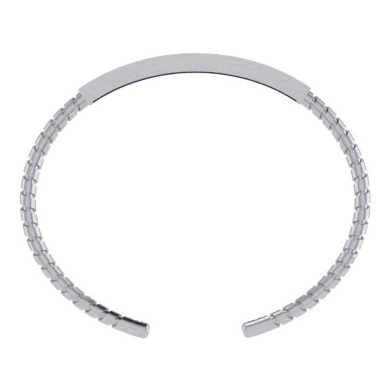 Pulseira Bracelete Torcido Rígido Maciço Prata 925 - Unissex