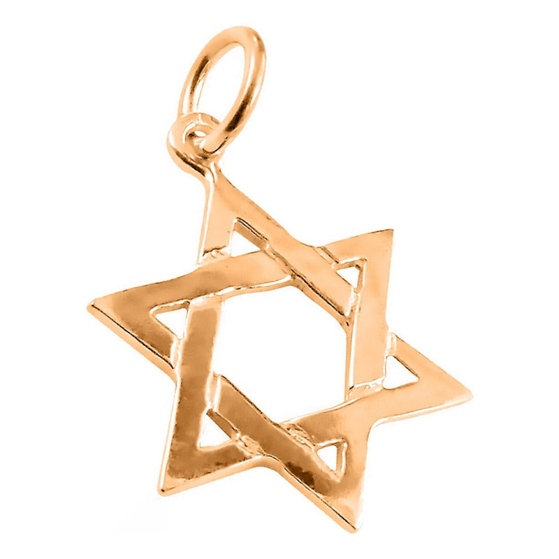 Pingente Estrela De David De Prata 925 Dourada 18k