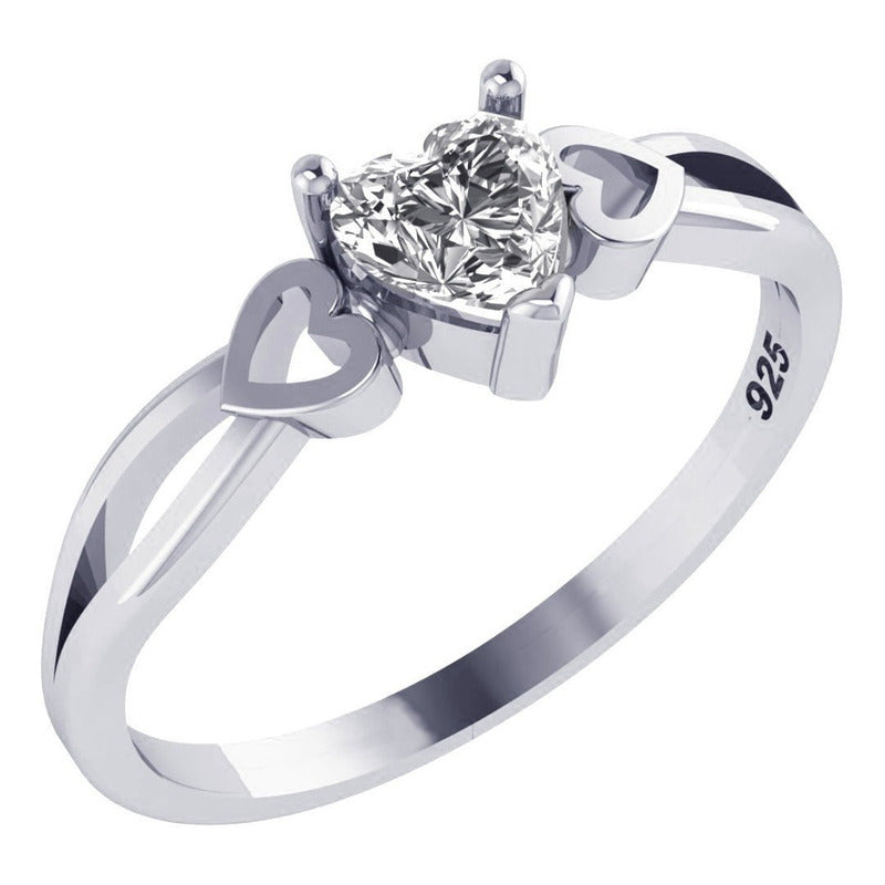 Pure 925 Silver Ring Eternal Heart Zirconia - Exclusive