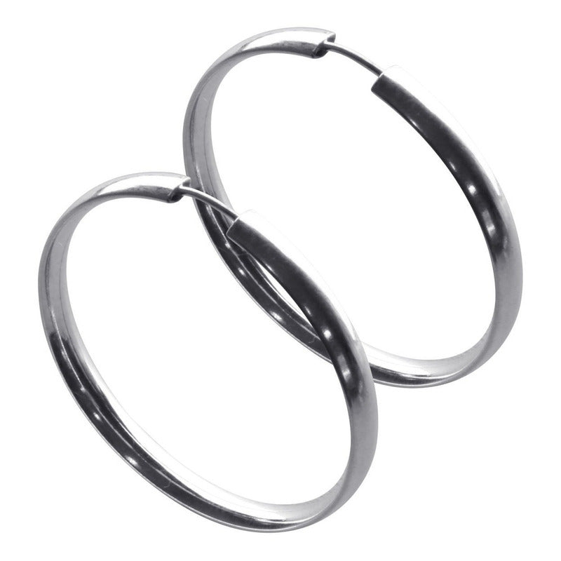 Argola Brinco Pura Prata 925 - 3,5cm - Tubo Largo