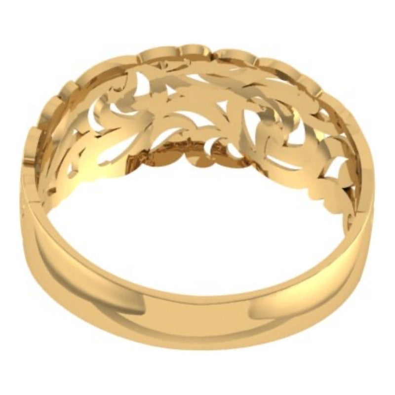 Anel Bombê Filigrana Prata 925 Dourada 18k - Exclusivo
