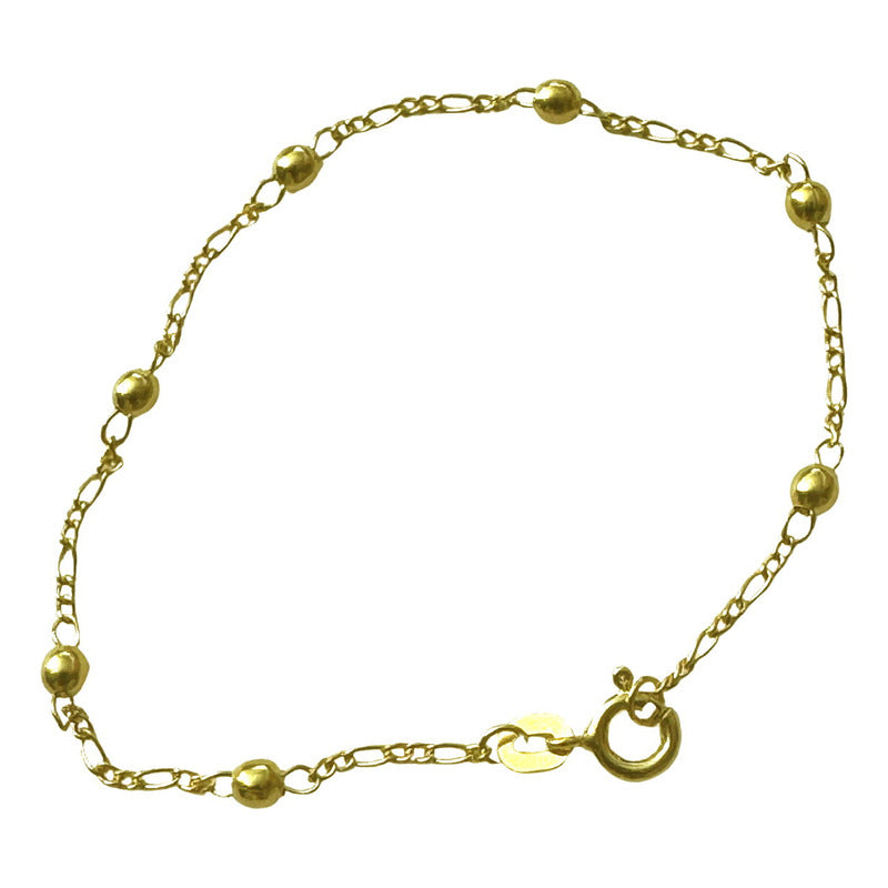Pulseira Prata 925 Dourada 18k Bolinha 3mm - Feminina