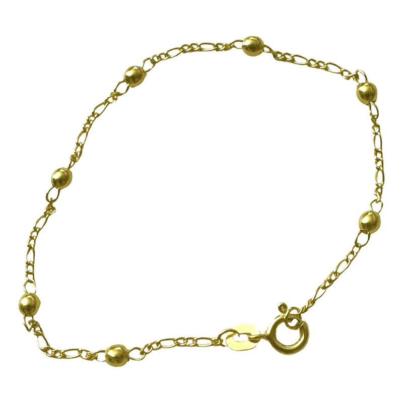Pulseira Prata 925 Dourada 18k Bolinha 3mm - Feminina