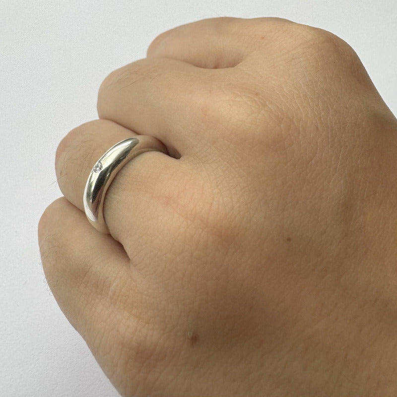 Zirconia Bombe Ring Pure 925 Silver - Exclusive