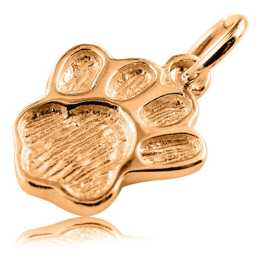 Pingente Patinha De Cachorro Em Prata 925 Dourada 18k