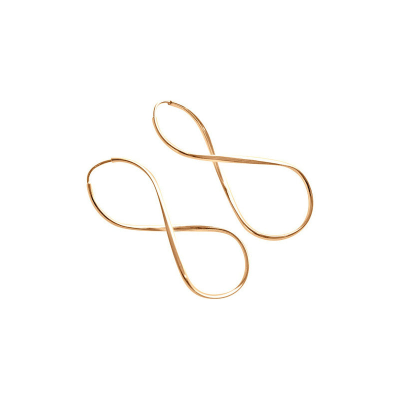 Pendiente de aro Infinity de 5,0 cm en plata 925 y oro de 18 quilates para mujer