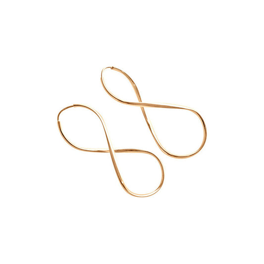 Pendiente de aro Infinity de 5,0 cm en plata 925 y oro de 18 quilates para mujer