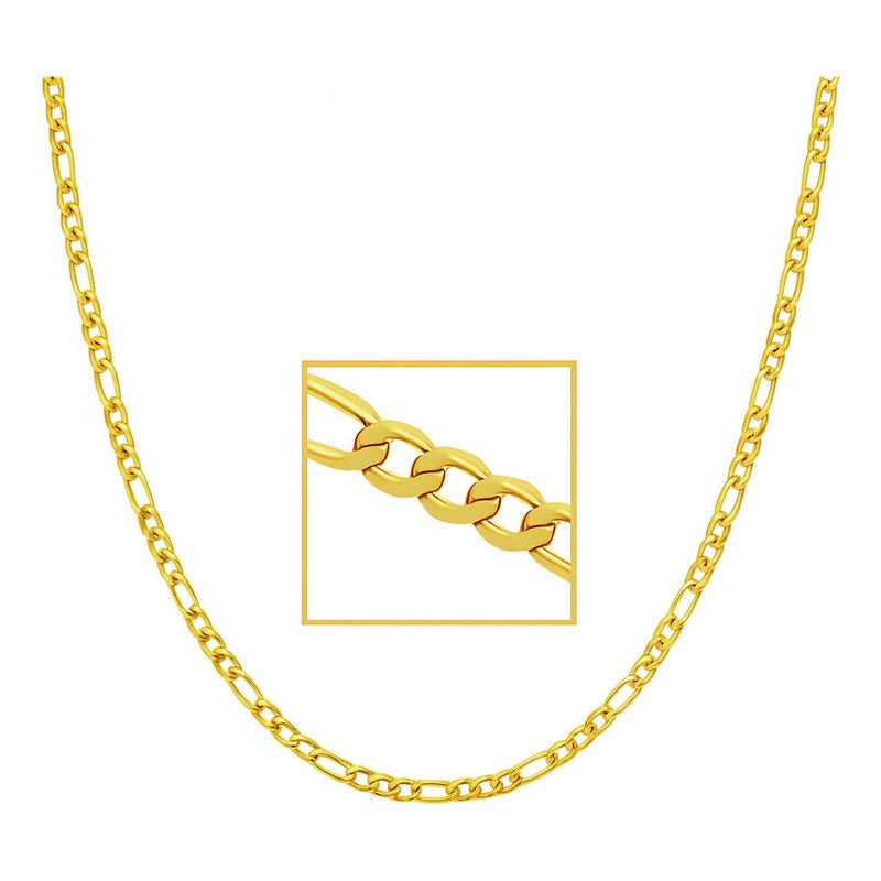 Corrente Prata 925 Dourada 18k 3x1 Fina 2.5mm Masculina 45cm