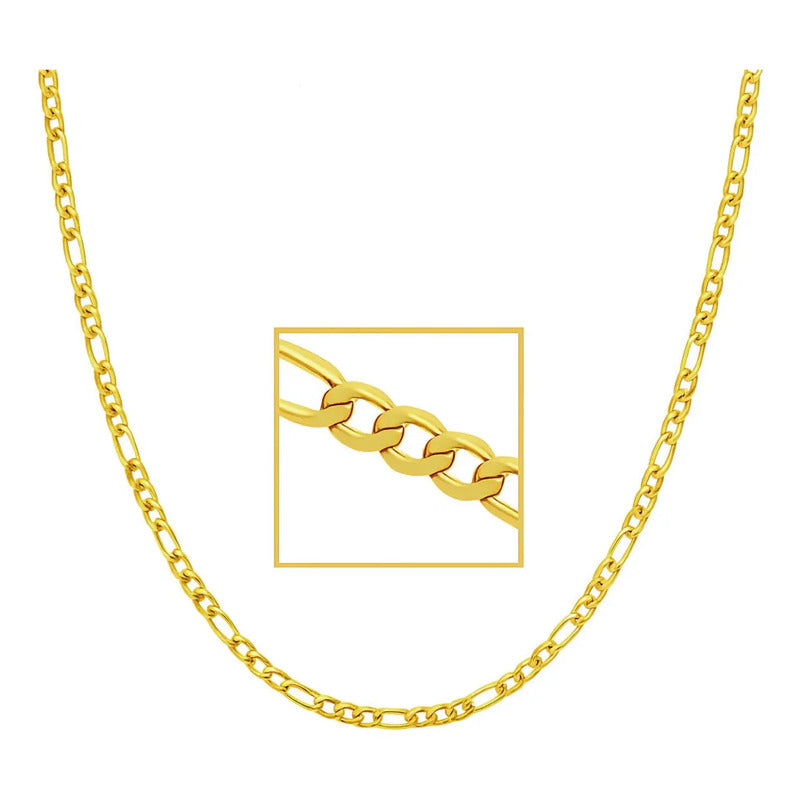 Corrente Prata 925 Dourada 18k 3x1 Fina 2.5mm Masculina 45cm Dourado