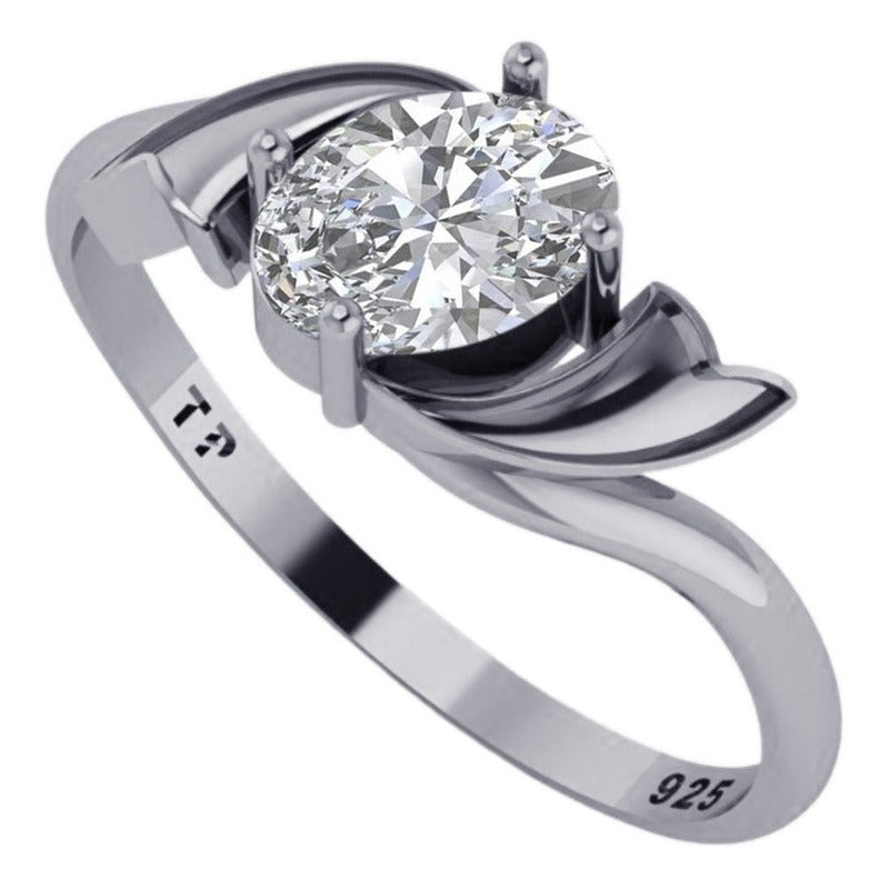 Anel Wings Zirconia Oval Pura Prata 925 - Exclusivo
