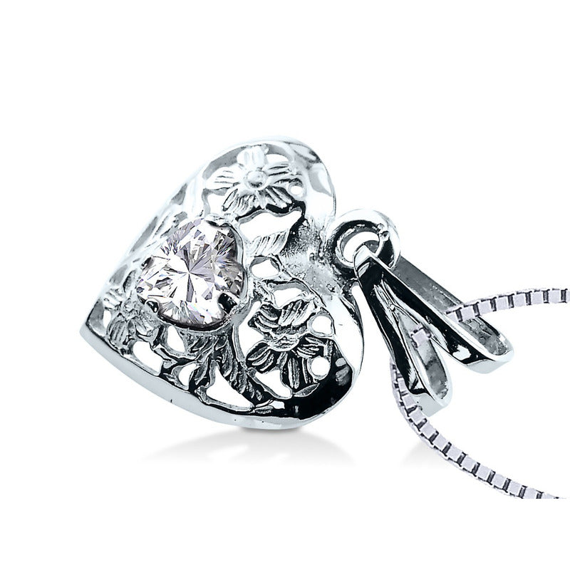 Colar Filigrana Coração Prata 925 Zirconia - Exclusivo