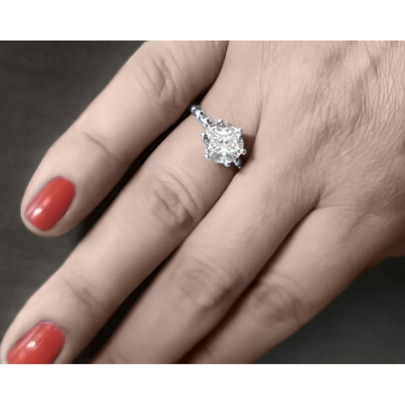 Anel Solitário Vintage De Prata 925 Zirconia - Exclusivo