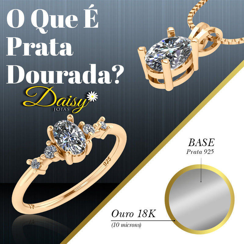 Colar Choker Coração Granada Prata 925 Dourada Ouro 18k