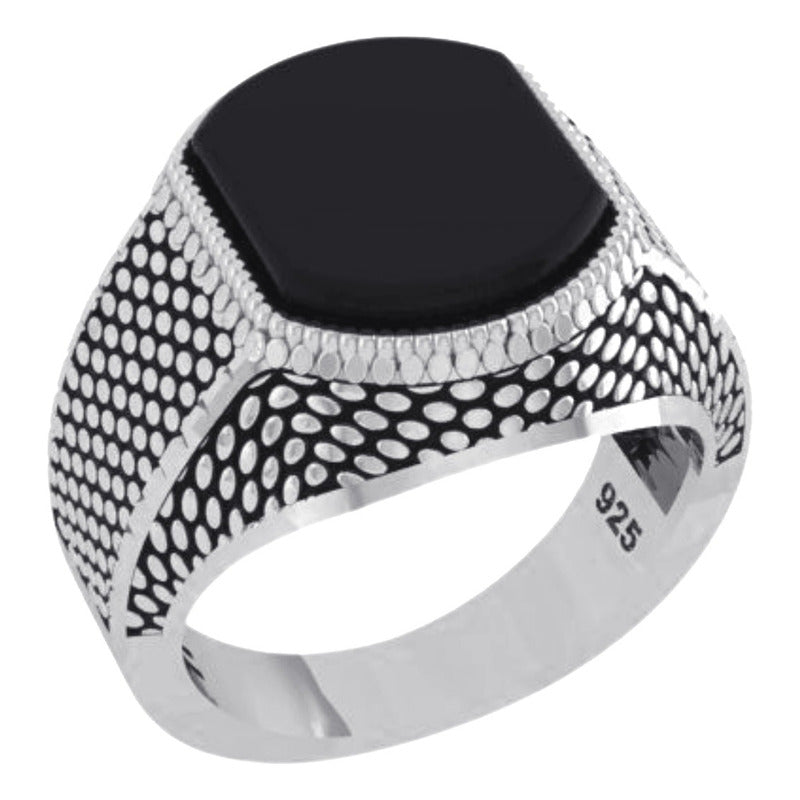 Anel Masculino De Prata 925 Black Onix - Exclusivo