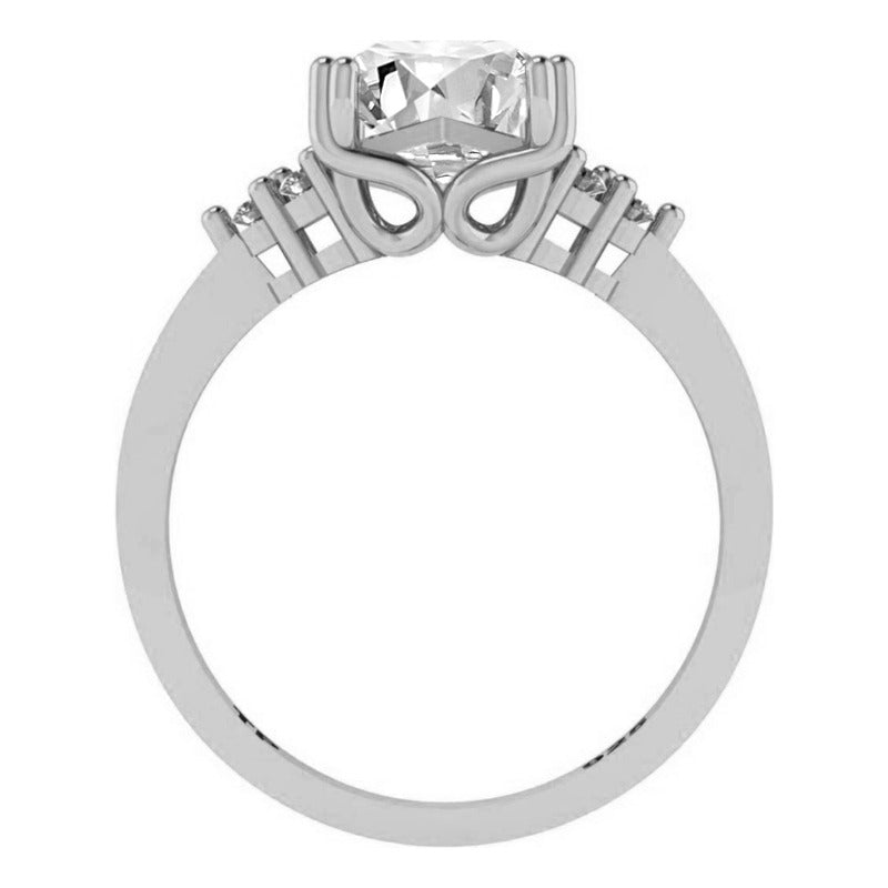 Anel Vintage Clássico Zircônia Pura Prata 925 - Feminino