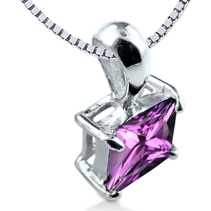 Colar Carré Prata 925 Ametista - Corrente Veneziana