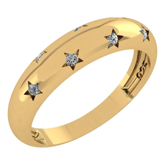 Anel Bombe Star Prata 925 Dourada 18k - Feminina