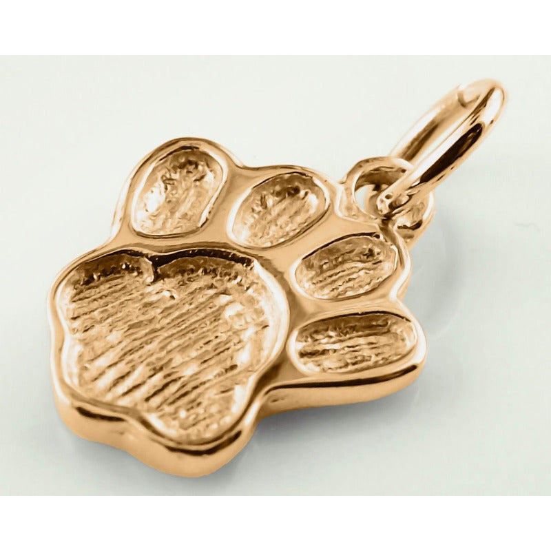 Pingente Patinha De Cachorro Em Prata 925 Dourada 18k