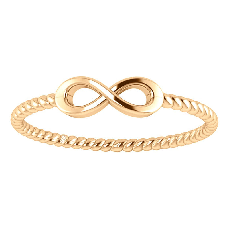 Anel Infinito Prata 925 Dourada Ouro 18k - Certificado