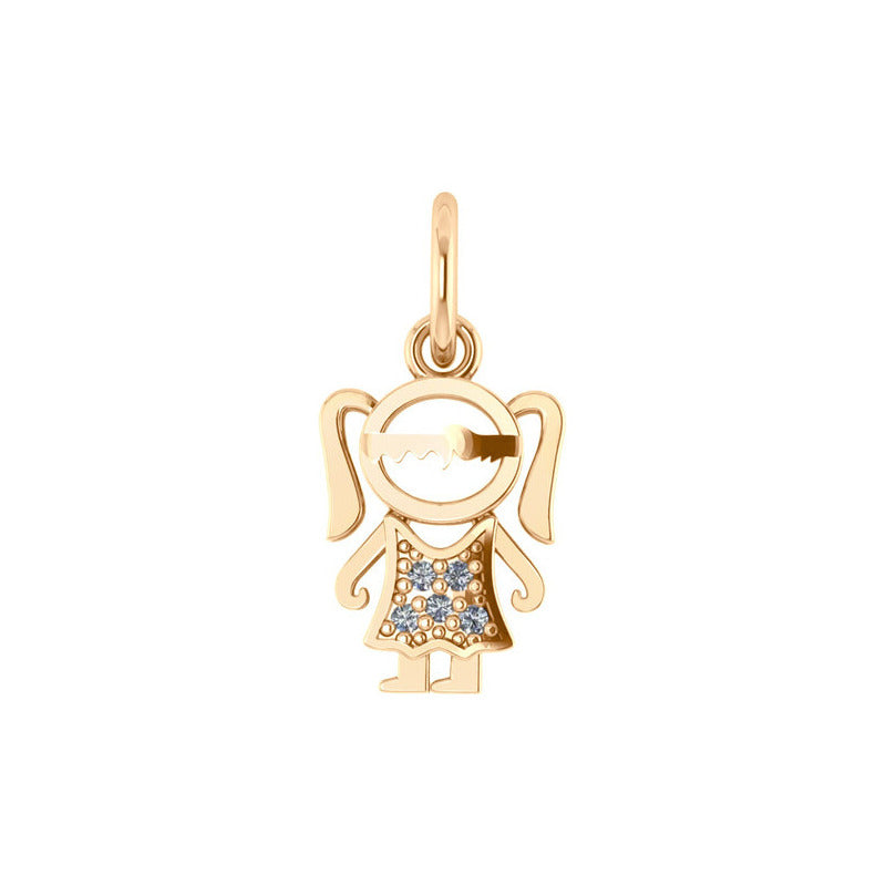 Pingente Prata 925 Dourada 18k - Menina Ou Menino