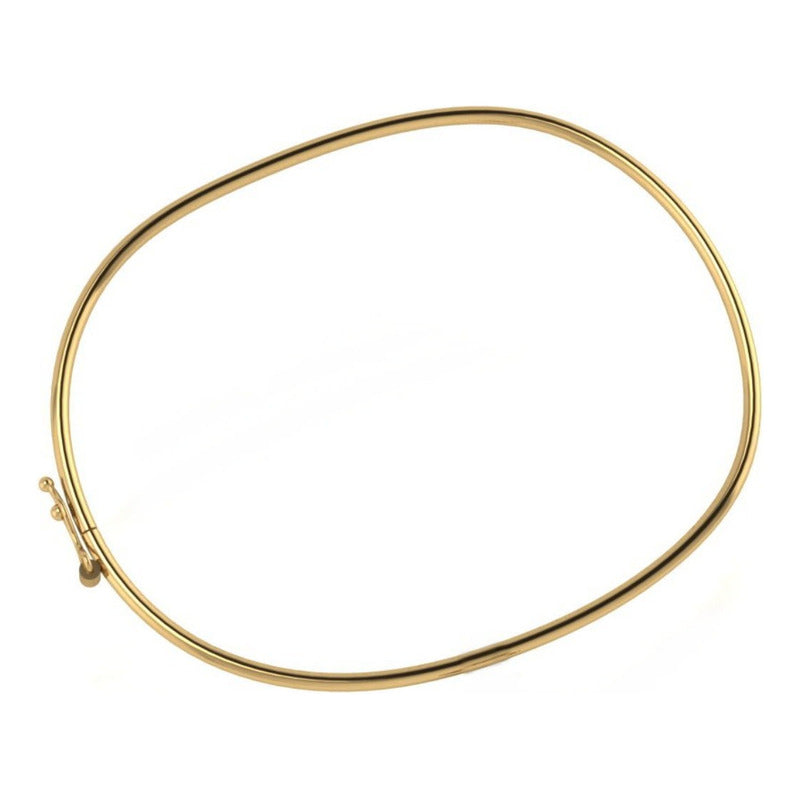 Pulseira Bracelete Rígido Prata 925 Dourada 18k Cor Dourado Diâmetro 6 Cm