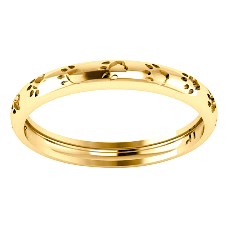 Anel Patinhas Gato Ou Cachorro - Prata 925 Dourada Ouro 18k
