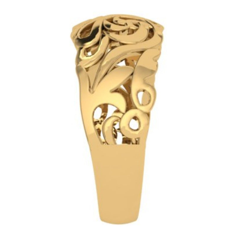 Anel Bombê Filigrana Prata 925 Dourada 18k - Exclusivo
