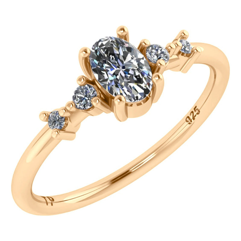 Anel London De Prata 925 Dourada Ouro 18k - Zircônia