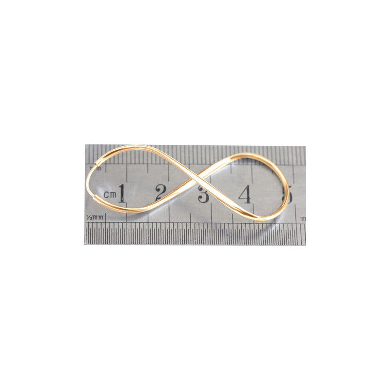 Argola Brinco 3,8cm Infinito Prata 925 Dourada 18k- Feminino