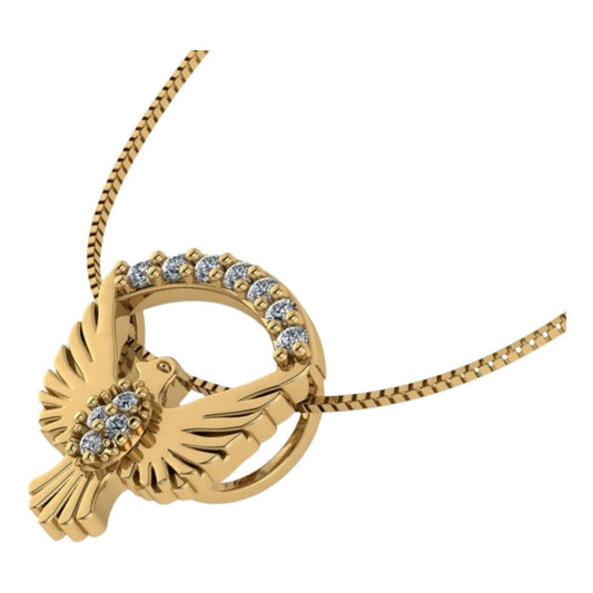 Colar Zircônia Prata 925 Dourada 18k Espirito Santo