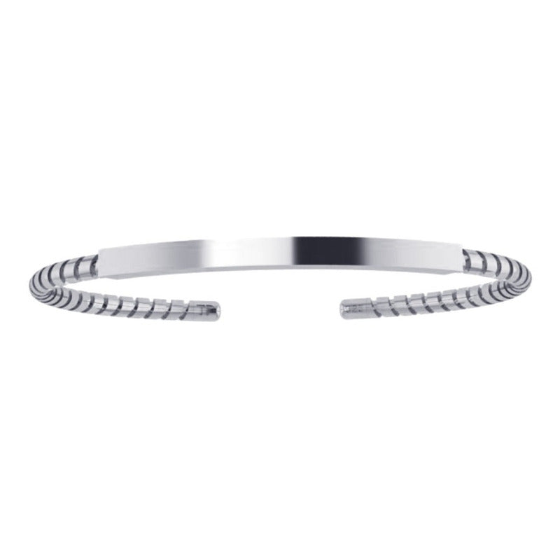 Pulseira Bracelete Torcido Rígido Maciço Prata 925 - Unissex