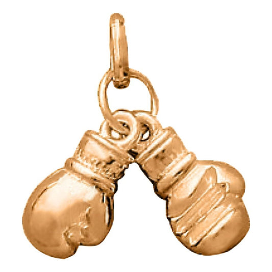Pingente Prata 925 Dourada 18k - Par Luva De Boxe