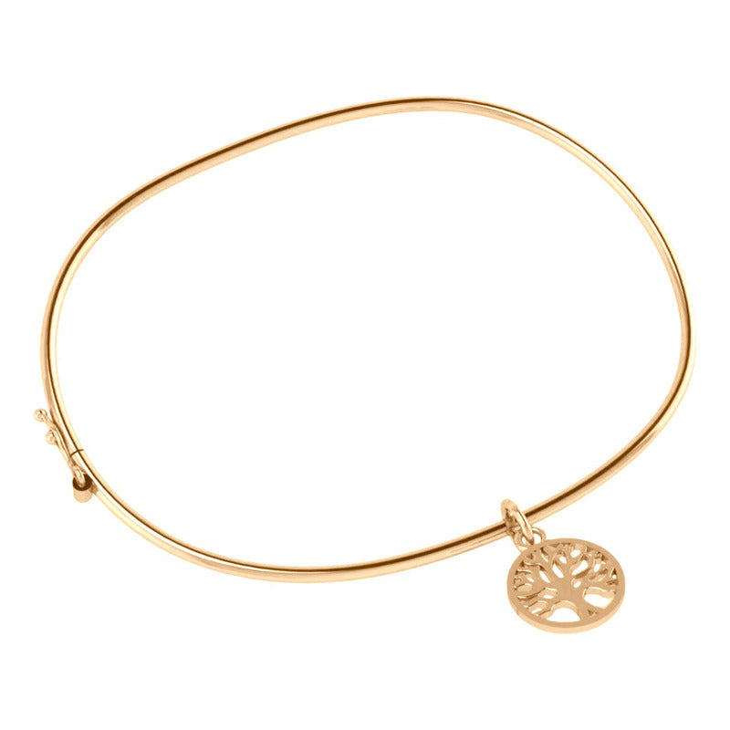 Kit Anel E Bracelete Prata 925 Dourada 18k- Arvore Da Vida