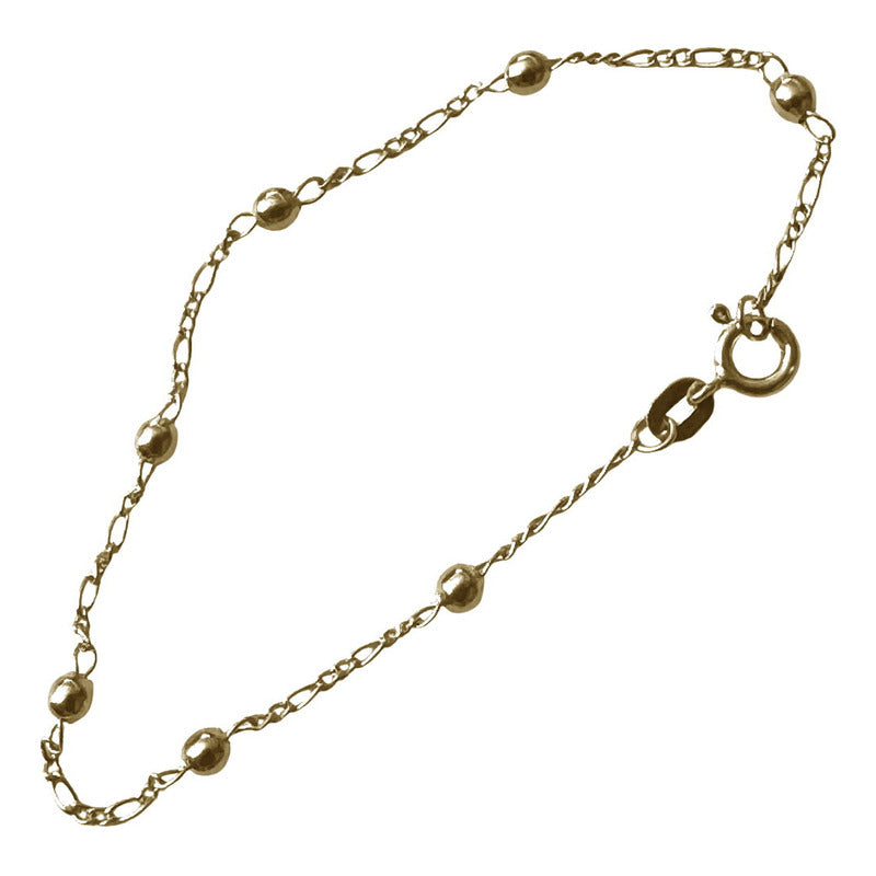 Pulseira Prata 925 Dourada 18k Bolinha 3mm - Feminina