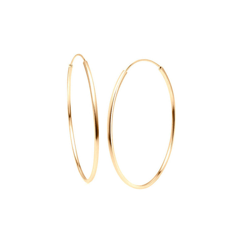 Argola Brinco Grande 7cm Prata 925 Dourada 18k Tubo Quadrado