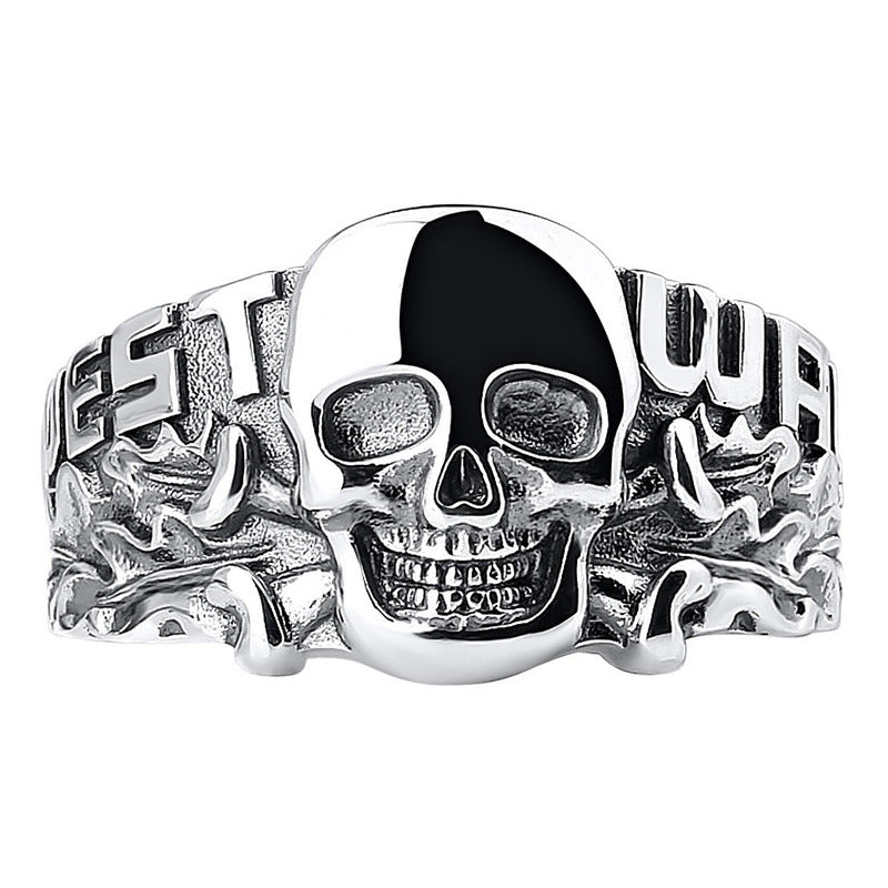 Anel Caveira Pura Prata 925 Masculino - Tamanhos Exclusivos