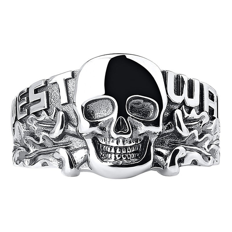Anel Caveira Pura Prata 925 Masculino - Tamanhos Exclusivos